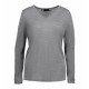 Пуловер жіночий з V-вирізом ID BUSINESS сірий меланж - 0641210S