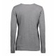 Пуловер жіночий з V-вирізом ID BUSINESS сірий меланж - 0641210M