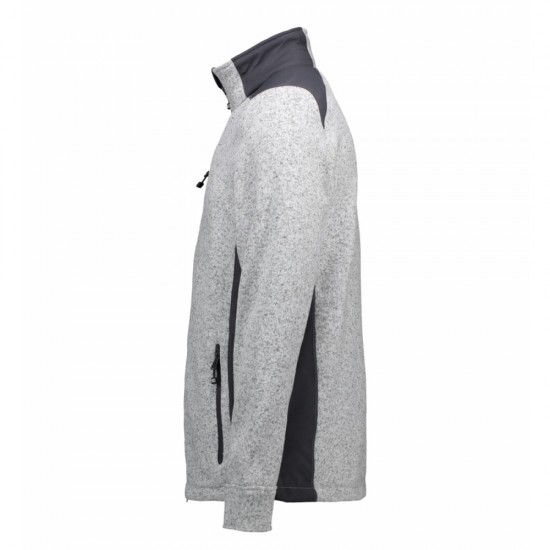 Куртка флісова чоловіча ID з контрастними вставками та коміром-стійкою сірий меланж - 0850210XL