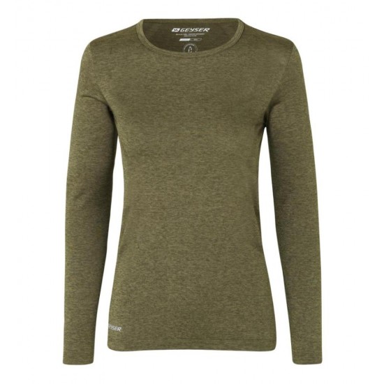 Лонгслів жіночий безшовний Geyser оливковий меланж - G11021562L