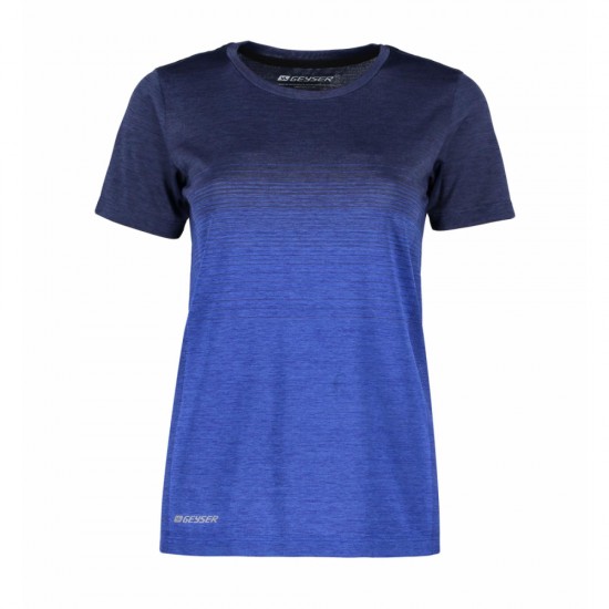Футболка жіноча смугаста безшовна Geyser темно-синій меланж - G11024796XXL