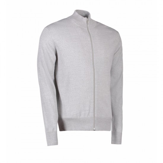 Світшот на блискавці чоловічий Seven Seas світло-сірий меланж - S6602013XL