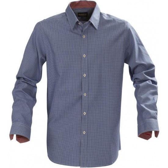 Сорочка чоловіча James Harvest Brighton синій в чорну клітинку - 2113027505XXL