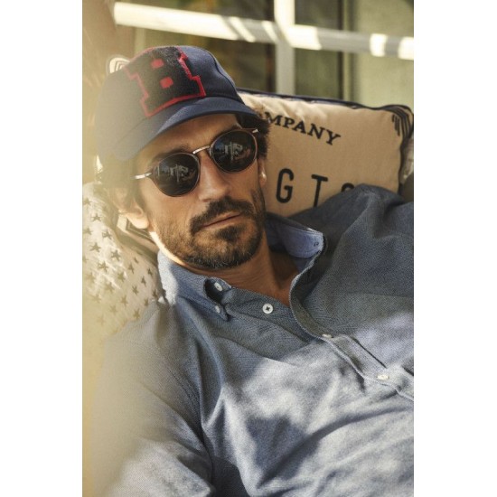 Сорочка чоловіча James Harvest Burlingham темно-синій/небесно-блакитний - 2113038601XXL