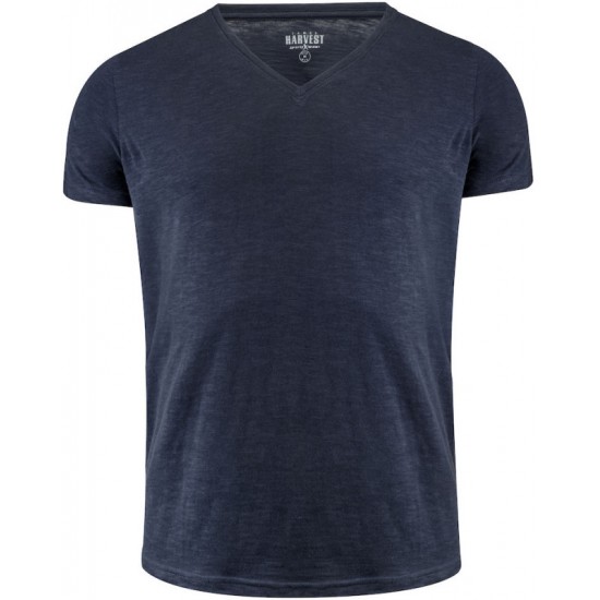 Футболка чоловіча James Harvest Whailford V темно-синій - 2114006600S