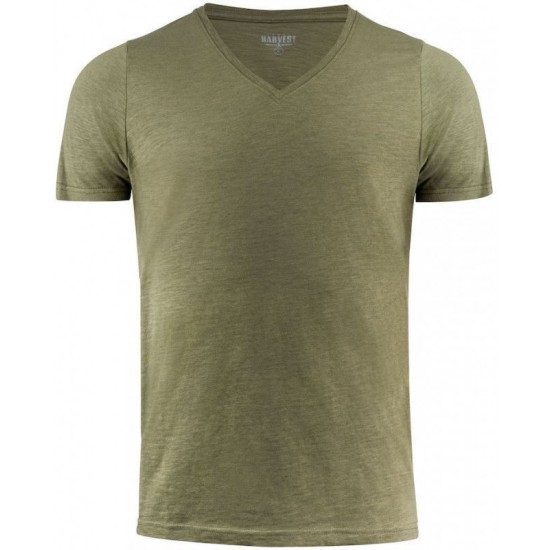 Футболка чоловіча James Harvest Whailford V оливковий - 2114006704M