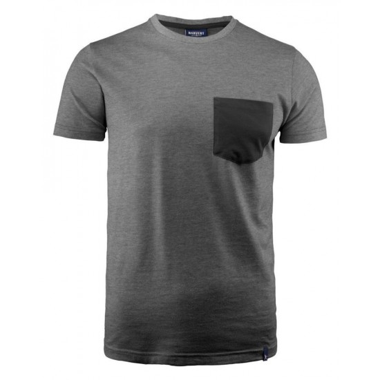 Футболка чоловіча James Harvest Portwillow чорний меланж - 2114008906M