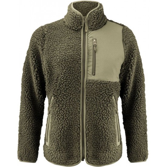 Куртка з шерпи жіноча James Harvest Kingsley оливковий - 2121504704S