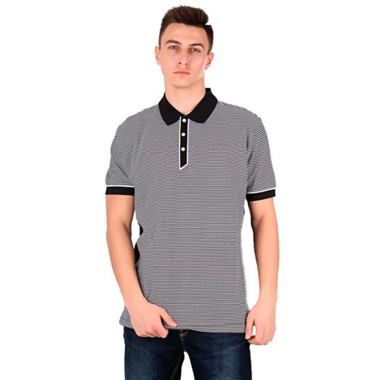 Футболка поло чоловіча James Harvest Henderson чорний/білий - 2135022910XXL
