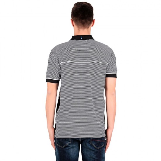 Футболка поло чоловіча James Harvest Henderson чорний/білий - 2135022910XXL