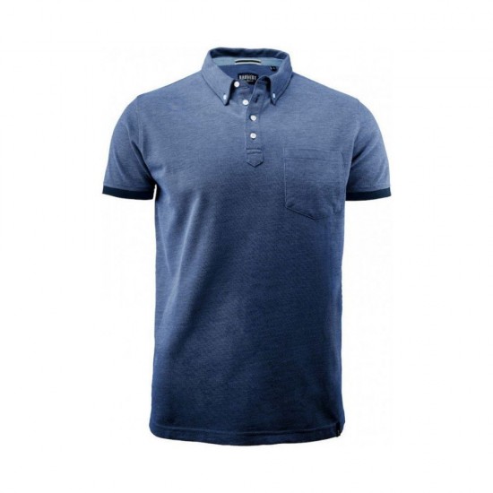 Футболка поло чоловіча James Harvest Larkford темно-синій меланж - 2135030606L