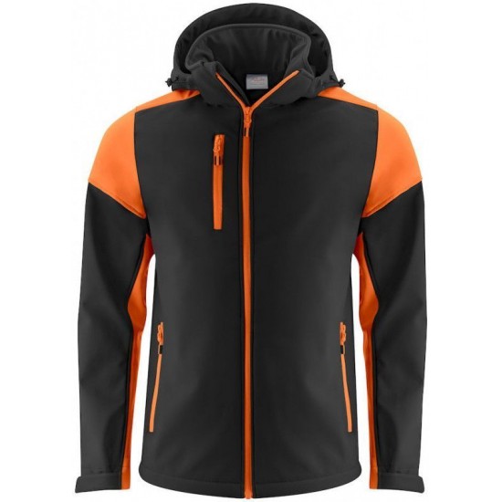 Двоколірна куртка софтшелл чоловіча Prime зі знімним капюшоном помаранчевий - 22610659030M