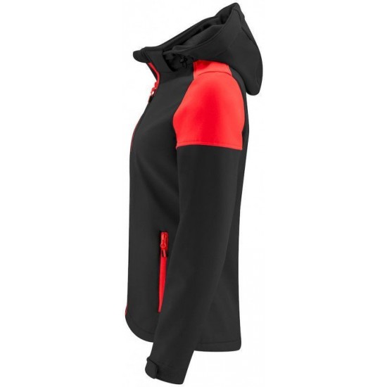 Двоколірна куртка софтшелл жіноча Prime lady зі знімним капюшоном червоний - 22610669040XXL