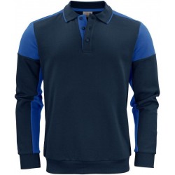 Двоколірний лонгслів поло Printer Polosweater синій - 22620606053XXL