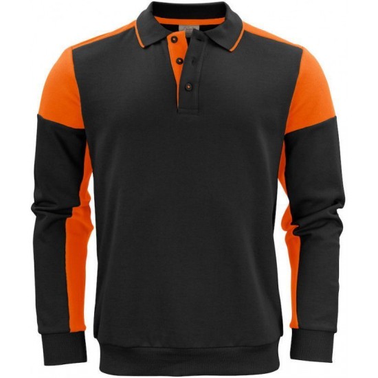 Двоколірний лонгслів поло Printer Polosweater помаранчевий - 226206090305XL