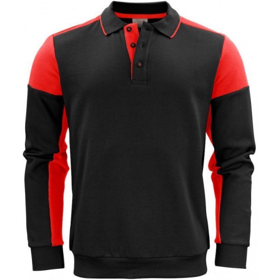 Двоколірний лонгслів поло Printer Polosweater червоний - 22620609040XS