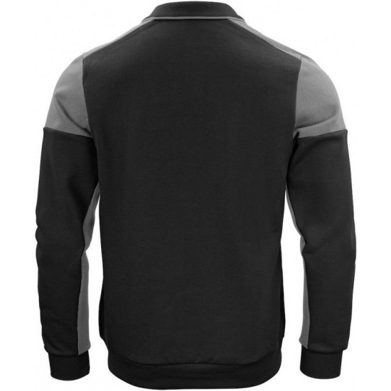 Двоколірний лонгслів поло Printer Polosweater чорний/антрацит - 22620609093XS