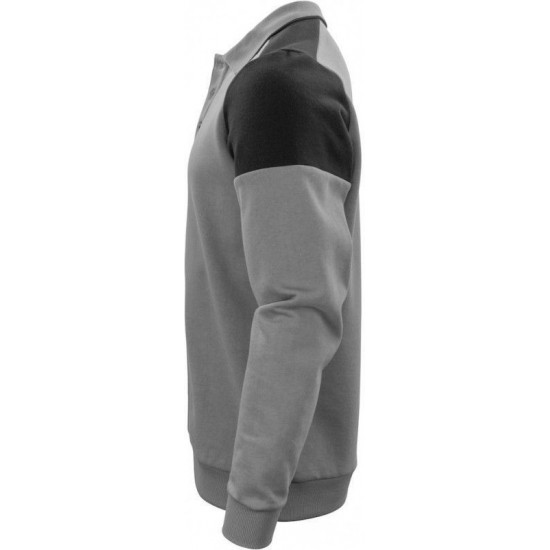 Двоколірний лонгслів поло Printer Polosweater антрацит/чорний - 22620609390S