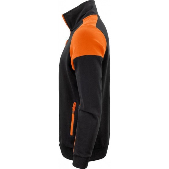 Двоколірний світшот на блискавці чоловічий Printer Sweatvest помаранчевий - 22620619030M