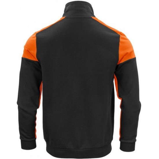 Двоколірний світшот на блискавці чоловічий Printer Sweatvest помаранчевий - 22620619030M