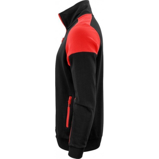 Двоколірний світшот на блискавці чоловічий Printer Sweatvest червоний - 22620619040S