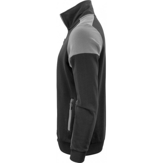 Двоколірний світшот на блискавці чоловічий Printer Sweatvest чорний/антрацит - 22620619093S