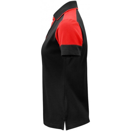 Двоколірна футболка поло жіноча Printer Prime червоний - 22650259040L