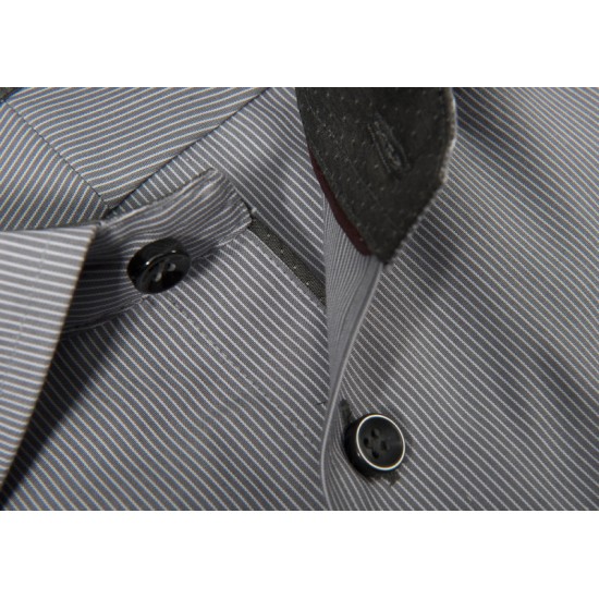 Сорочка чоловіча JH&Frost Red Bow 24 Slim Fit сірий смугастий - 2902402951XS