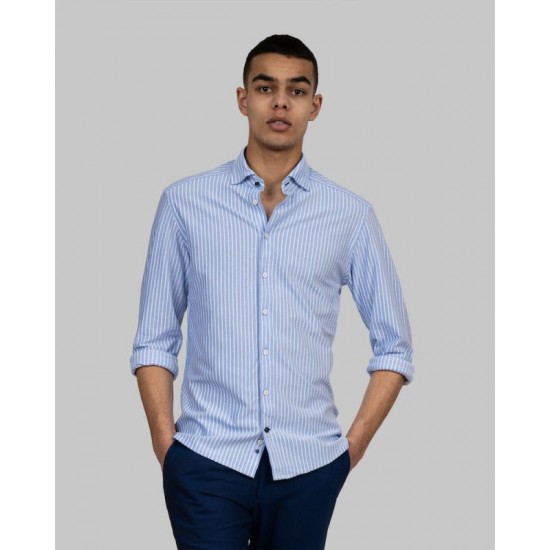 Сорочка чоловіча JH&Frost Indigo Bow 34 Slim Fit денім - 2903402550M