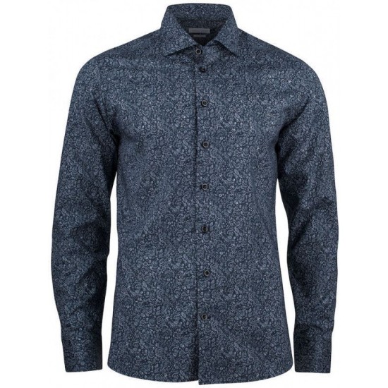 Сорочка чоловіча з візерунком пейслі JH&Frost Indigo Bow 37 Slim Fit синій - 2903702601M