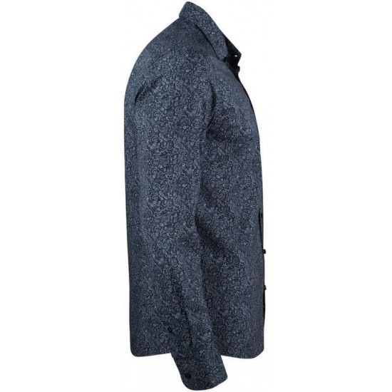 Сорочка чоловіча з візерунком пейслі JH&Frost Indigo Bow 37 Slim Fit синій - 2903702601M