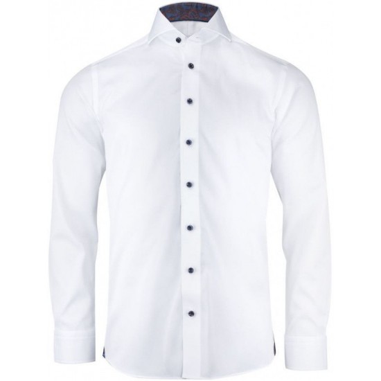 Сорочка чоловіча JH&Frost Purple Bow 146 Slim Fit білий/темно-синій - 2914602106M