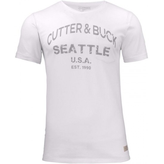 Футболка чоловіча Cutter&Buck Pacific City Tee з принтом білий з принтом - 35340095XXL Футболка чоловіча Cutter&Buck Pacific City Tee з принтом білий з принтом - 35340095XXL