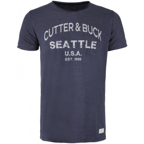 Футболка чоловіча Cutter&Buck Pacific City Tee з принтом джинсовий меланж - 353400569XXL