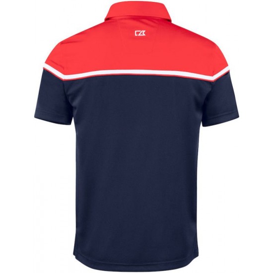 Футболка поло чоловіча Cutter&Buck Seabeck темно-синій/червоний - 35442858035XXL