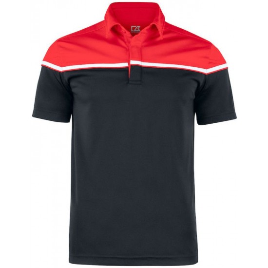 Футболка поло чоловіча Cutter&Buck Seabeck чорний/червоний - 3544289935S