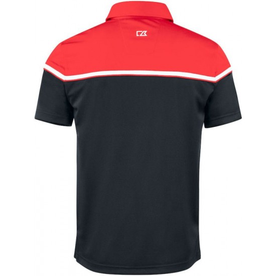 Футболка поло чоловіча Cutter&Buck Seabeck чорний/червоний - 3544289935S