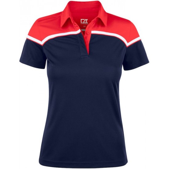 Футболка поло жіноча Cutter&Buck Seabeck темно-синій/червоний - 35442958035S