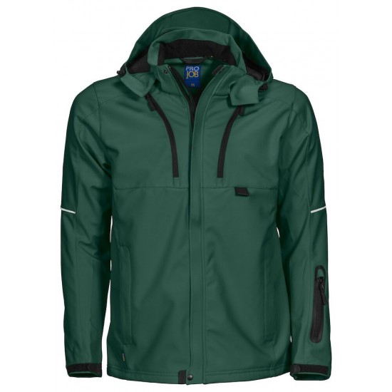 Куртка софтшелл Projob 3406 зі світловідбиваючими елементами темно-зелений - 64340666-L