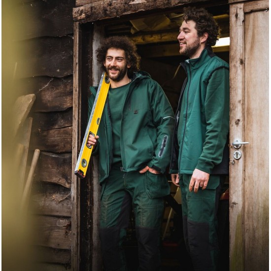 Куртка софтшелл Projob 3406 зі світловідбиваючими елементами темно-зелений - 64340666-L