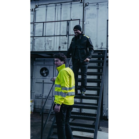 Куртка Projob 5437 зі світловідбиваючими елементами темно-синій/жовтий - 6454375810-M