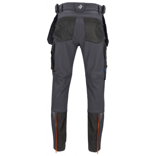 Штани Projob 5550 Stretch зі світловідбиваючими елементами сірий/чорний - 64555098-56