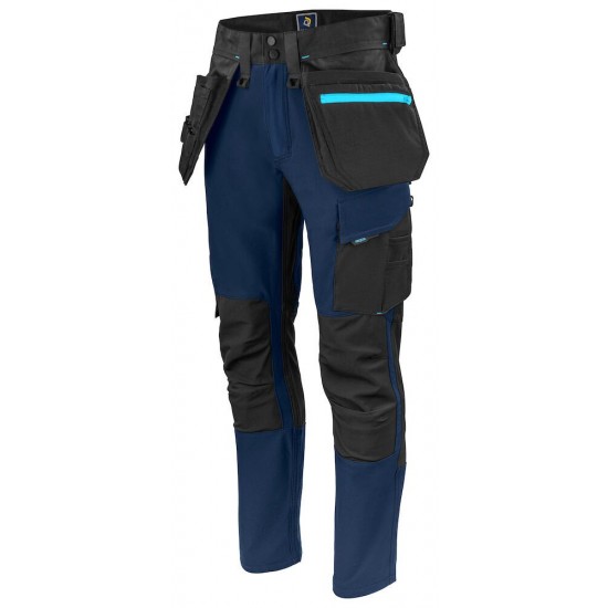 Штани Projob 5551 Stretch з накладними кишенями темно-синій/чорний - 64555158-46
