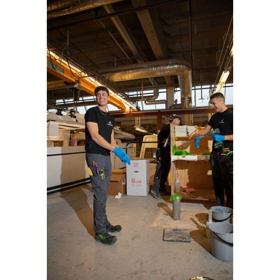 Штани Projob 5551 Stretch з накладними кишенями сірий/чорний - 64555198-146