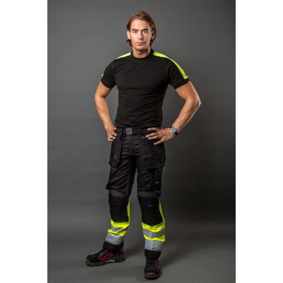 Штани Projob 6524 Extreme зі світловідбиваючими елементами жовтий/чорний - 64652411-152