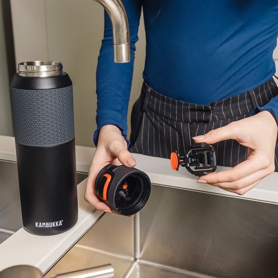 Термопляшка 750 мл сталева Kambukka Elton Insulated, вакуумна чорний/червоний - 11-03013