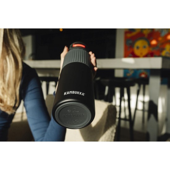 Термопляшка 1 л сталева Kambukka Elton Insulated, вакуумна чорний - 11-03037