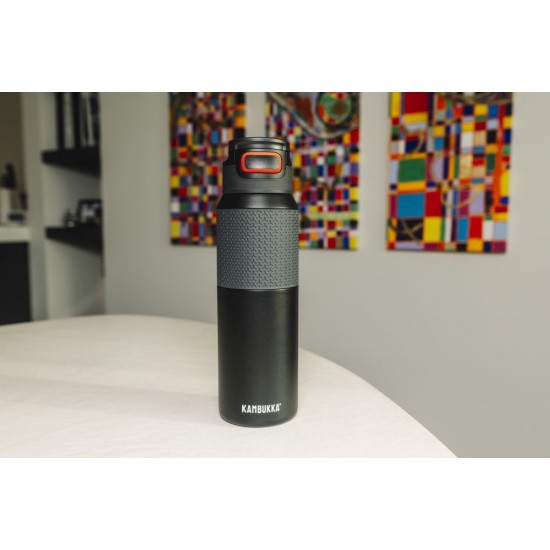 Термопляшка 1 л сталева Kambukka Elton Insulated, вакуумна чорний - 11-03037