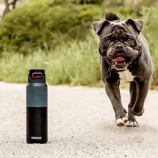 Термопляшка 1 л сталева Kambukka Elton Insulated, вакуумна чорний - 11-03037