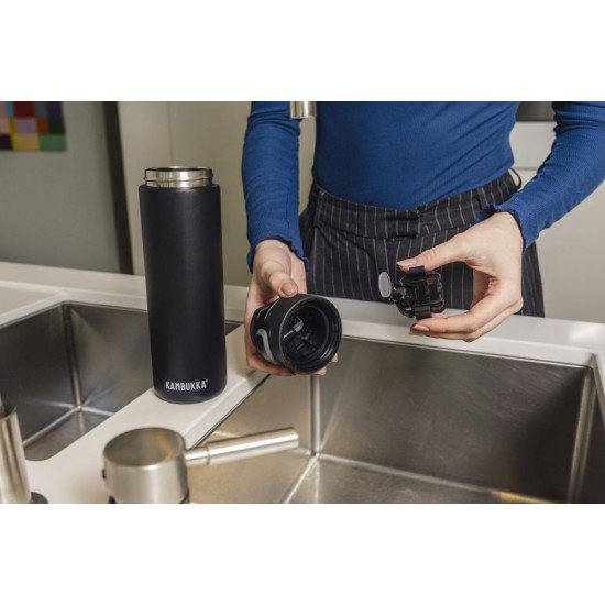 Термопляшка 600 мл сталева Kambukka Elton Insulated, вакуумна насичений чорний - 11-03038